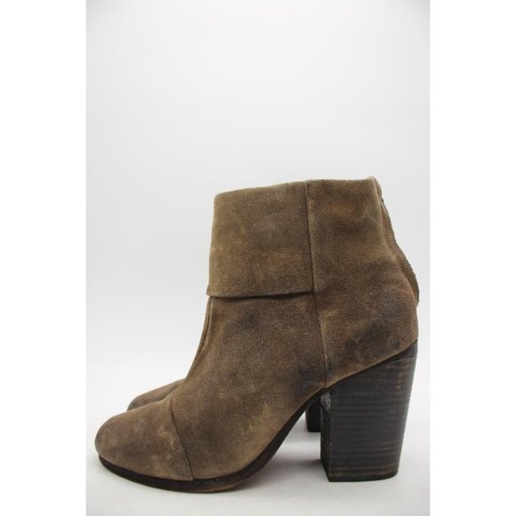 Rag & Bone Boots Newbury Women's 40 / 10 Bootie Distressed Brown Suede Heel - Picture 4 of 10